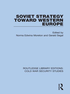 cover image of Soviet Strategy Toward Western Europe